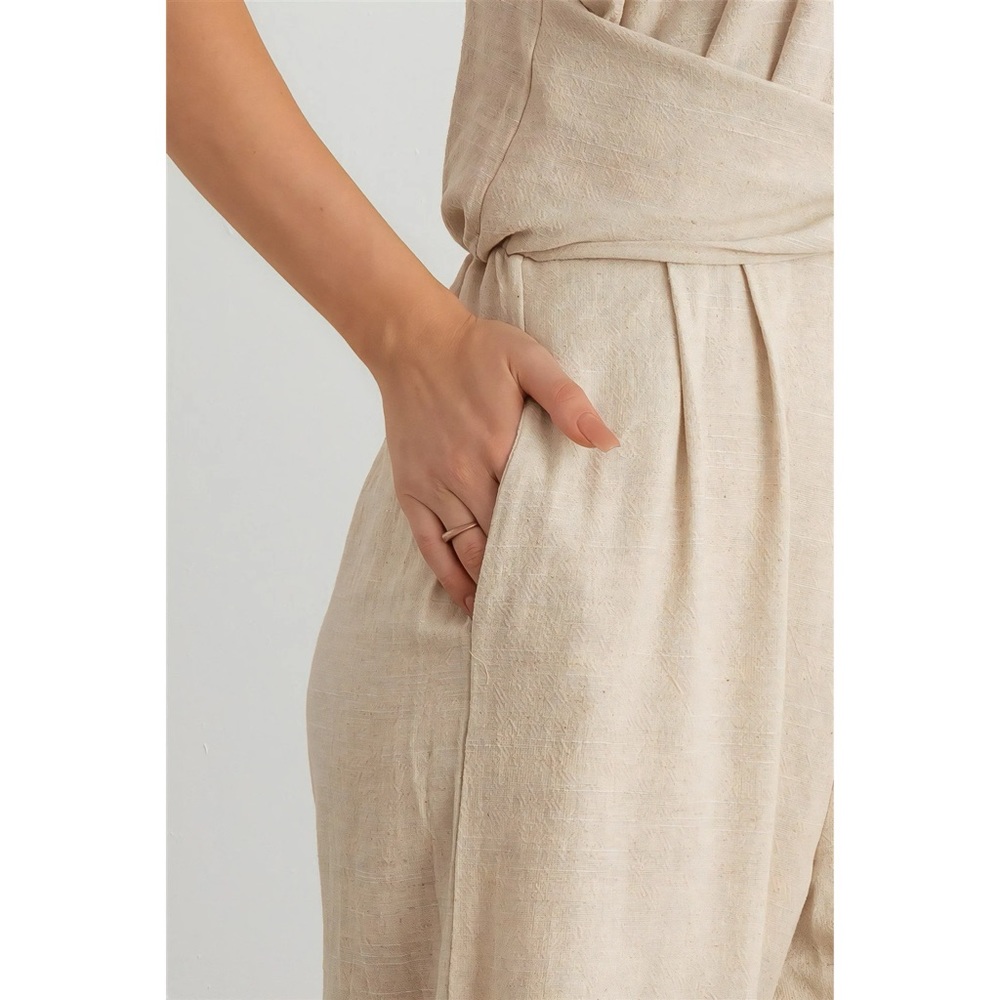 Three Birds Nest Linen Wide Leg Relaxed Jumpsuit - Picture 2 of 13